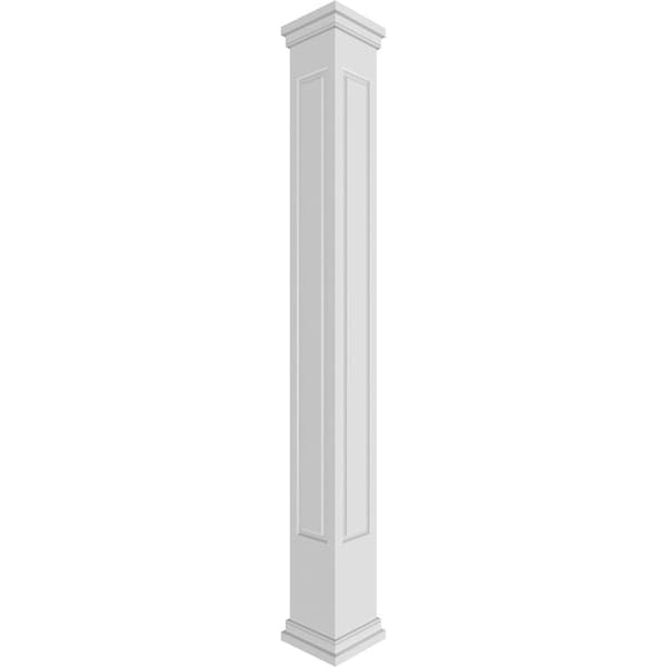 Ekena Millwork Craftsman Classic Square Non-Tapered, Raised Panel PVC Column, Prairie Capital & Prairie Base CC1008ENRPRPR - main
